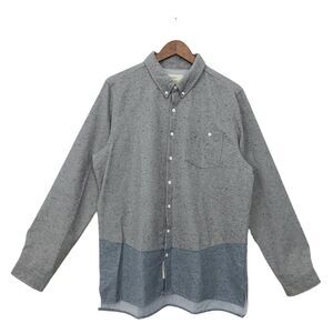 Native Youth Shirt Mens XL Gray Blue Flannel Soft Fabric Long Sleeve Cotton